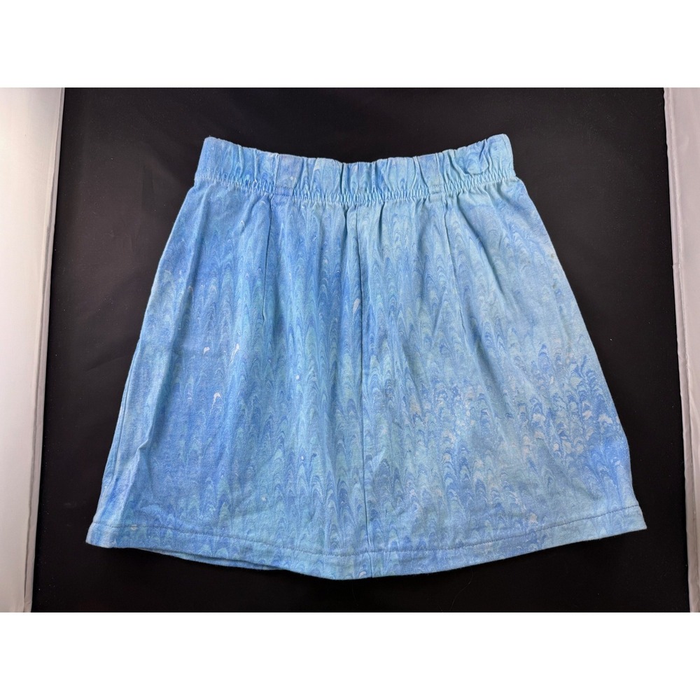 Shirleigh's Marbled Art Blue Cotton Skirt Kids Medium Dharma Trading Co Handmade